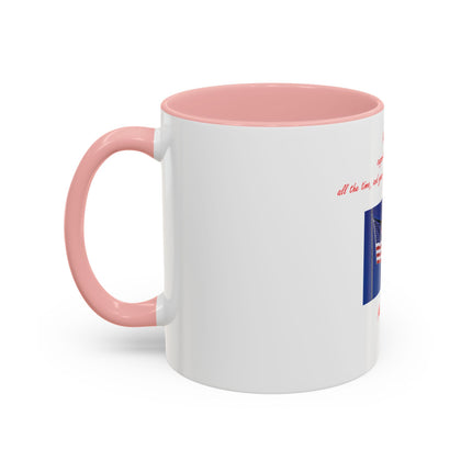 American Flag Accent Coffee Mug — Patriotic Quote by Mark Twain, 11/15oz