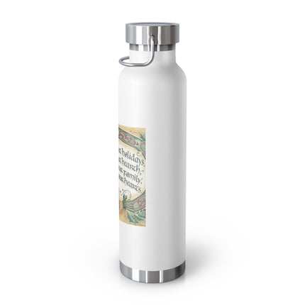 Inspirational Copper Insulated Water Bottle - 22oz with Blessing Design
