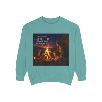 Brigid's Fire Sweatshirt — Celtic Pagan Imbolc Winter Ritual Crewneck
