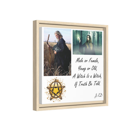Witch Quote Framed Canvas Print — "A Witch is a Witch" Decor