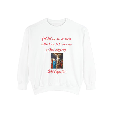 Saint Augustine Sweatshirt – Unisex Garment-Dyed Layer of Faith