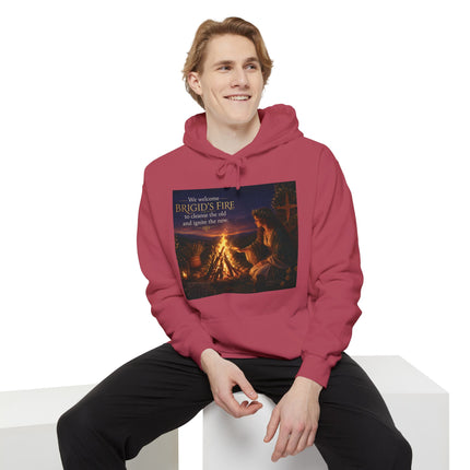 Campfire Night Hoodie — "We Welcome Brigid’s Fire" Celtic Bonfire Hoodie