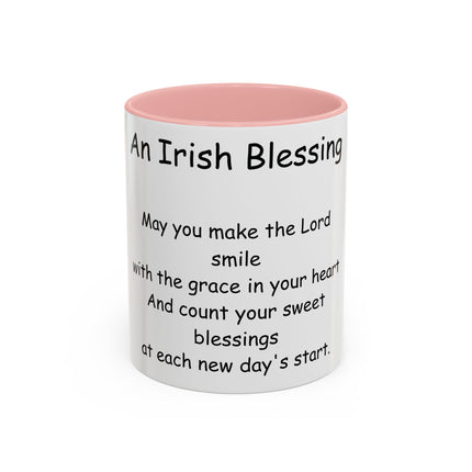 Irish Blessing Accent Mug | 11oz Ceramic Cup for Daily Motivation