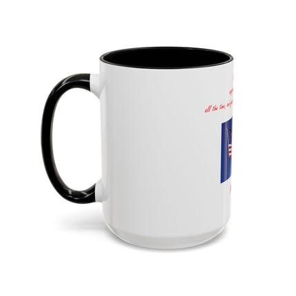 American Flag Accent Coffee Mug — Patriotic Quote by Mark Twain, 11/15oz