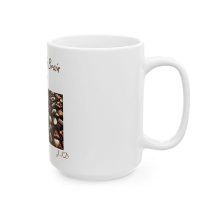 Chocolate Is Brain Fuel Mug — Gourmet Chocolate Photo Ceramic Coffee Cup (11oz/15oz)