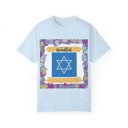 Happy Hanukkah Tee – Unisex Garment-Dyed Shirt for the Festival of Lights