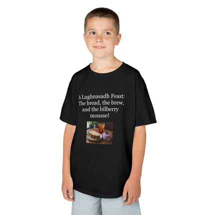 Lughnasadh  Kids Tee — “A Lughnasadh Feast: The bread, the brew, and the bilberry mousse!”
