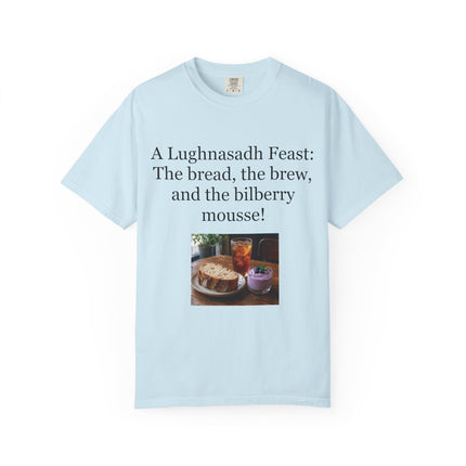 Lughnasadh Feast T-Shirt – “The bread, the brew, and the bilberry mousse!”