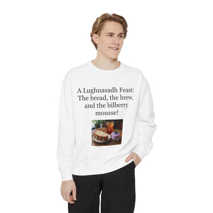 Lughnasadh Feast Sweatshirt — "The bread, the brew, and the bilberry mousse!"