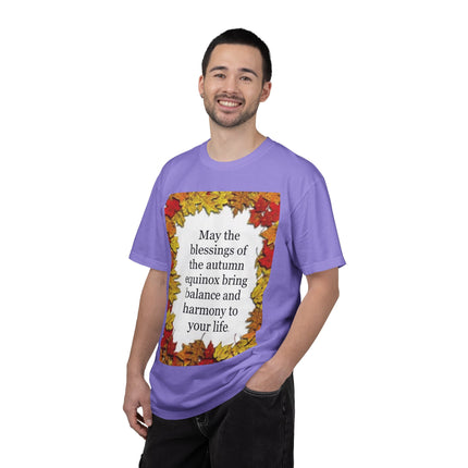 Autumn Equinox Blessings T-Shirt — Fall Leaves Balance & Harmony Tee