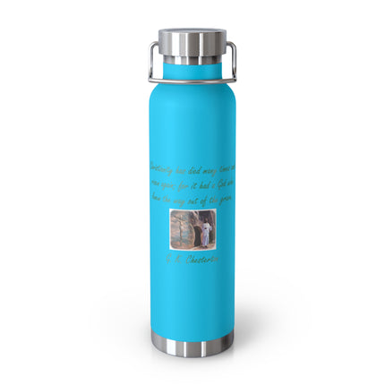 Inspirational Copper Vacuum Insulated Bottle - 22oz | Motivational Quote