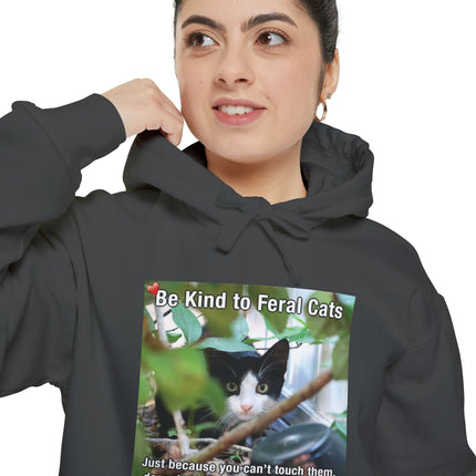 Hoodie — "Be Kind to Feral Cats" Rescue Cat Graphic Hoodie
