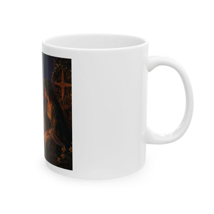 Brigid's Fire Ceramic Mug – Imbolc Bonfire & Renewal Coffee Cup (11oz/15oz)