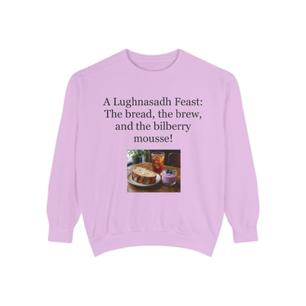 Lughnasadh Feast Sweatshirt — "The bread, the brew, and the bilberry mousse!"