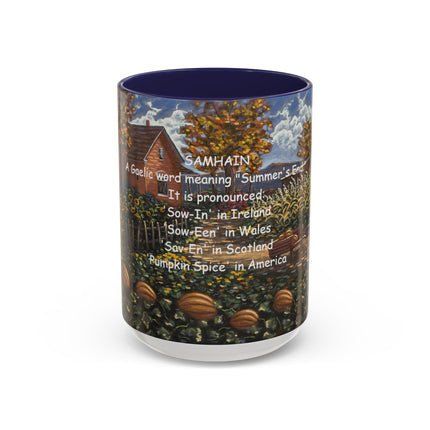 Samhain Accent Mug – 15oz Ceramic Cup with Pumpkin Spice Wit