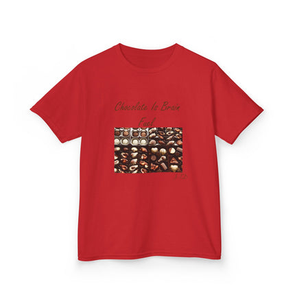 Kids Heavy Cotton™ Tee - "Chocolate Is Brain Fuel" - Fun Gifts for Young Chocolate Lovers