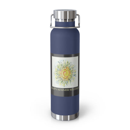 Happy Summer Solstice Copper Vacuum Bottle — 22oz Sun & Greenery