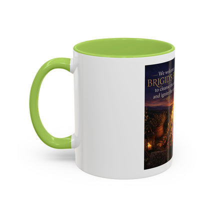 Brigid’s Fire Accent Coffee Mug — Pagan Imbolc Celebration Tea Cup (11/15oz)