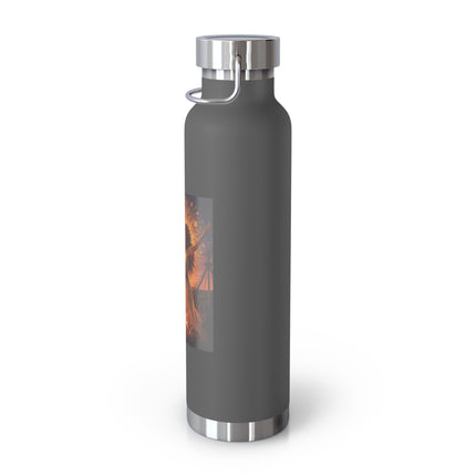 22oz Copper Vacuum Insulated Bottle — Fiery Beltanel Artwork, Inspirational Quote