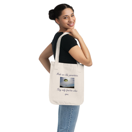 Parachute Quote Tote – Organic Canvas Bag for Open-Minded Living