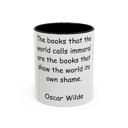 Oscar Wilde Accent Mug – “Books & Shame” – 11oz Ceramic Inspiration