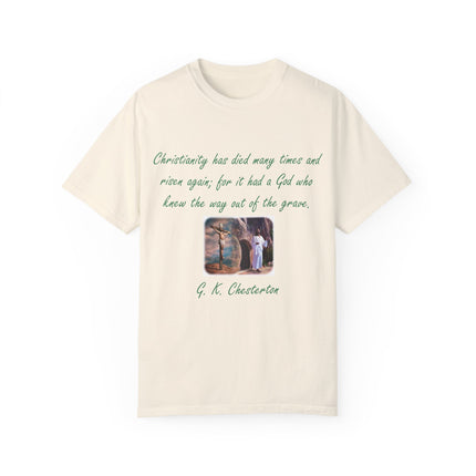 Chesterton Quote T-Shirt – Resurrection Design – Unisex Tee