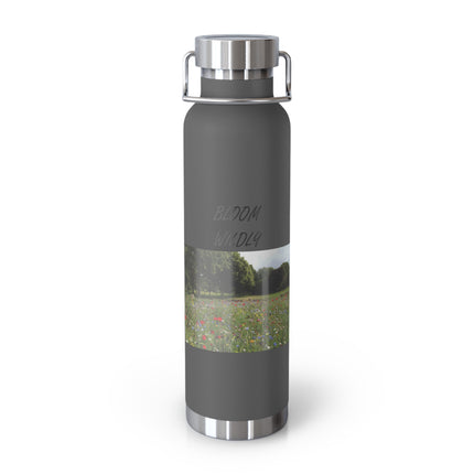 Bloom Wildly Insulated Water Bottle - 22oz Copper Travel Flask for Nature Lovers