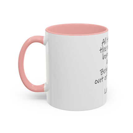 Lao Tzu Quote Accent Coffee Mug — "All things in the world are born out of being" Inspirational Ceramic Tea Mug