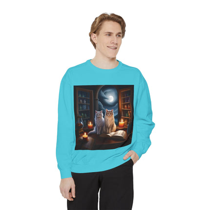 Cozy Cat Sweatshirt – Magical Workshop Design – Unisex Apparel