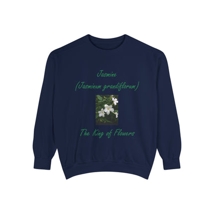 Jasmine Flower Sweatshirt - Unisex Garment-Dyed