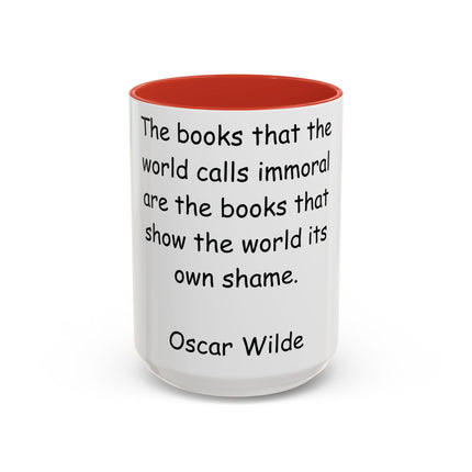 Oscar Wilde Accent Mug – “Books & Shame” Quote – 15oz Ceramic