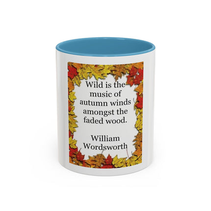 Autumn Leaves Quote Mug — William Wordsworth Fall Coffee Cup (11/15oz)