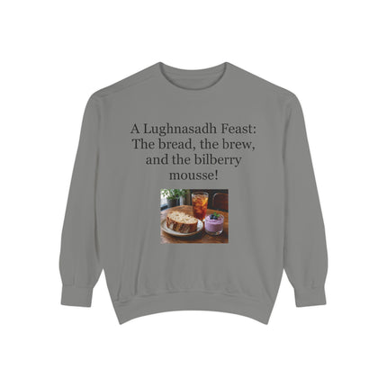 Lughnasadh Feast Sweatshirt — "The bread, the brew, and the bilberry mousse!"