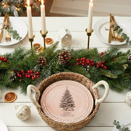 Bread Warmer & Basket - Christmas Tree Round-1