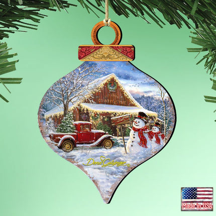 Country Store Christmas Drop Wooden Ornaments by Gelsinger - Christmas Decor - 8031022-1607-1
