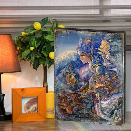 Once in a Blue Moon Fantasy Wooden Wall Art by Josephine Wall - Fantasy Decor - 852122-JW-4