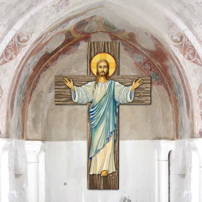 Jesus Cross Outdoor Decor by G. DeBrekht - Nativity Holiday Decor - 8191166-2F-0