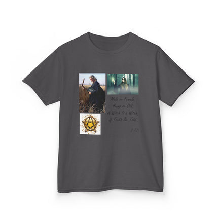 Inspirational Kids Tee - 'Male or Female, Young or Old, A Witch Is a Witch, If Truth Be Told'