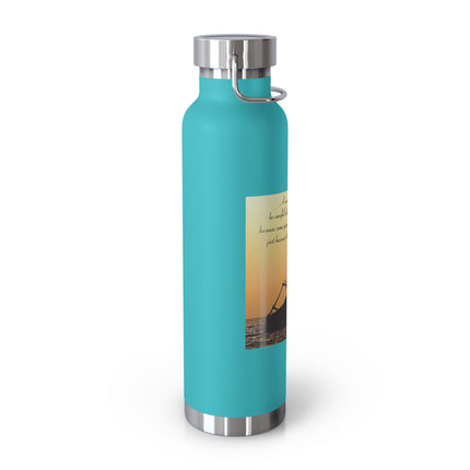 Inspirational Copper Vacuum Insulated Bottle | 22oz Travel Mug for Adventure Lovers