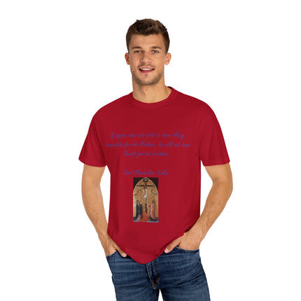Saint Kolbe Marian Tee – Unisex Garment-Dyed Shirt on Faith & Family