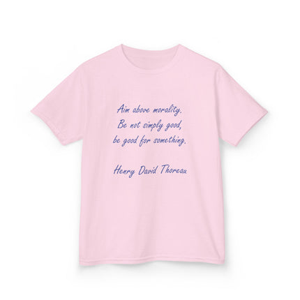 Inspirational Kids Tee - 'Aim Above Morality' - Be Good for Something
