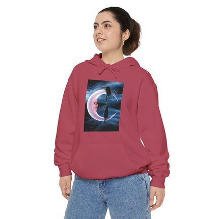 Crescent Moon Black Cats Hoodie — Rose Offering Cat Moon Graphic