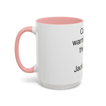 Jack London Quote Mug — "Cocoa’s warmth defies the cold." Accent Mug