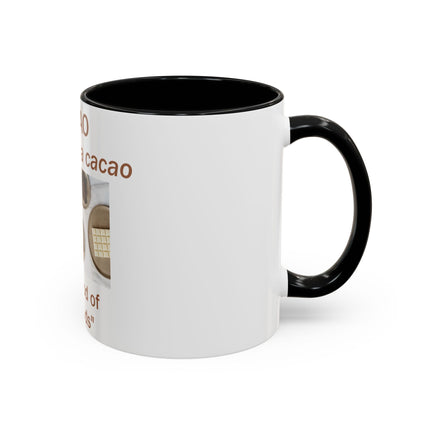Cacao Accent Mug – "Food of the Gods", 11oz Ceramic