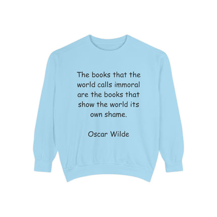 Oscar Wilde Quote Sweatshirt – “Books & Shame” – Unisex Literary Style