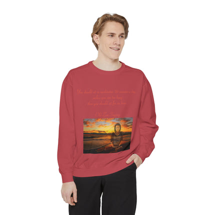 Meditation Quote Sweatshirt – Unisex Garment-Dyed Comfort Wear