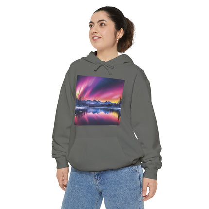 Aurora Mountain Hoodie — Northern Lights Scenic Pullover