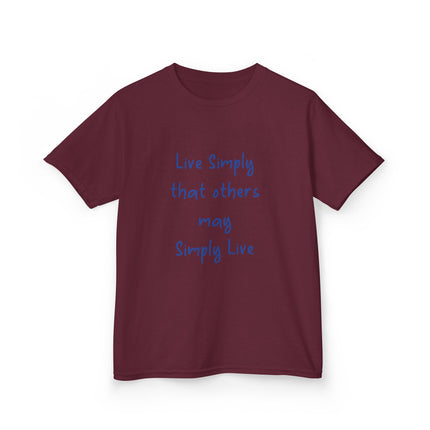 Live Simply Kids Tee – Inspirational Heavy Cotton Shirt for Youth