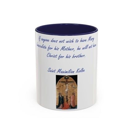 Saint Kolbe Quote Mug – 11oz Accent Ceramic Cup for Marian Devotion