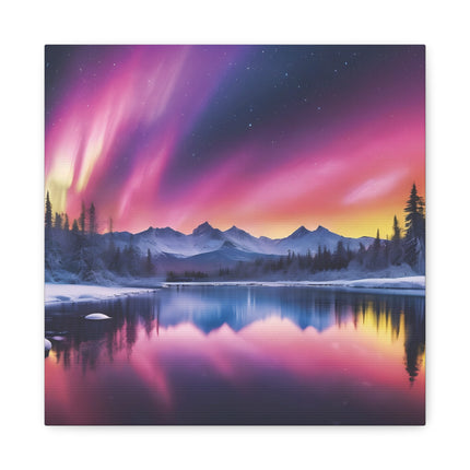 Aurora Lake Matte Canvas Print — Stretched Wall Art